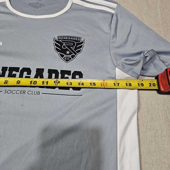 Adidas RSC Renegades Soccer Club Youth Soccer Jersey Size small gray and white - Picture 6 of 7